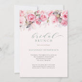 Soft Blush Florale Hochzeitsdusche Brunch Editable Einladung (Vorderseite)