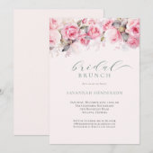 Soft Blush Florale Hochzeitsdusche Brunch Editable Einladung (Vorne/Hinten)