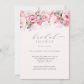 Soft Blush Florale Hochzeitsdusche Editable  Einladung (Vorderseite)