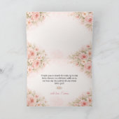 Soft Blush Garden Baby Shower Folded Thank You Dankeskarte (Innenseite)