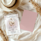 Soft Blush Gold Bassinet Baby Shower Invitation Einladung