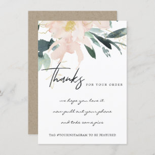 SOFT BLUSH GOLD FLORAL CORPORATE Business LOGO Dankeskarte