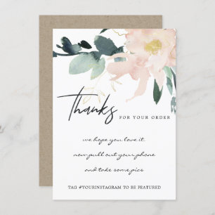 SOFT BLUSH GOLD FLORAL CORPORATE Business LOGO Dankeskarte