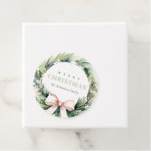 Soft Blush Grüner Weihnachtskranz Farbe Geschenkanhänger (Beispiel)