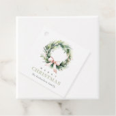 Soft Blush Grüner Weihnachtskranz Farbe Geschenkanhänger (Beispiel)