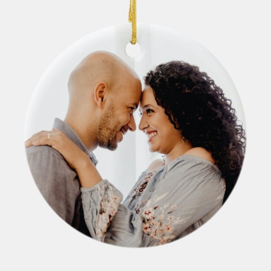 Soft Blush Grüner Weihnachtskranz Farbe Keramik Ornament (Hinten)