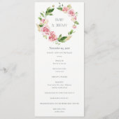 SOFT BLUSH PEONY FLORAL WEDDING CEREMONY PROGRAMM (Vorderseite)