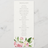 SOFT BLUSH PEONY FLORAL WEDDING CEREMONY PROGRAMM (Rückseite)