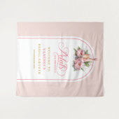 Soft blush petals and prosecco party backdrop wandteppich (Vorderseite (Horizontal))