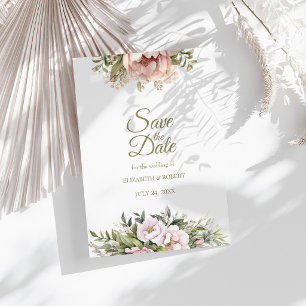 Soft Blush Pfingstrose Save the Date Karte