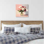 Soft Blush Pfingstrosen Vasen Leinwanddruck (Insitu (Schlafzimmer))