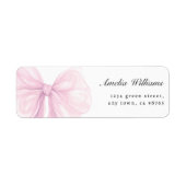 Soft Blush Pink Bow Return Address Labels (Vorne)