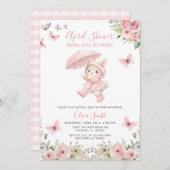 Soft Blush Pink Floral April Baby Shower  Einladung (Vorne/Hinten)