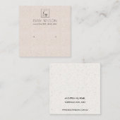 SOFT BLUSH PINK KERAMIK STUD EARRING DISPLAY LOGO QUADRATISCHE VISITENKARTE (Vorne/Hinten)