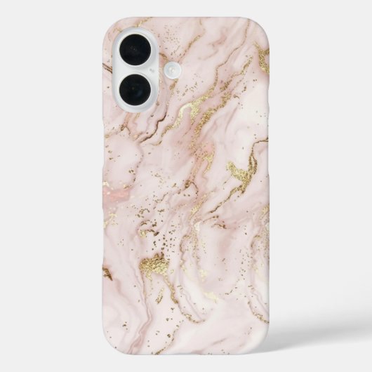 Soft Blush Pink & Liquid Gold Marble Case | iPhone (Rückseite)