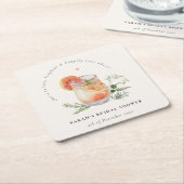 Soft Blush Pink Orange Cocktail Brautparty Rechteckiger Pappuntersetzer (angewinkelt)