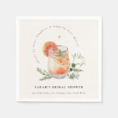 Soft Blush Pink Orange Cocktail Brautparty Serviette (Vorderseite)