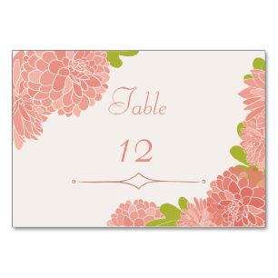 Soft Blush Rose Dahlia Wedding Tischnummer