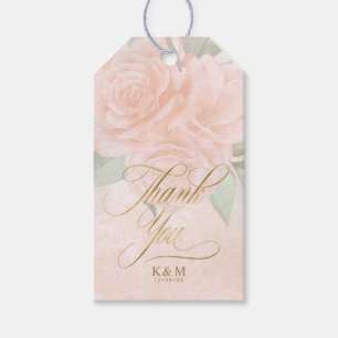 Soft Blush Rose Danke, ID828 Geschenkanhänger