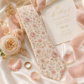 Soft Blush Rose Florale Hochzeit Krawatte