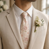 Soft Blush Rose Florale Hochzeit Krawatte