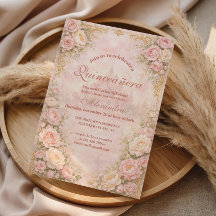 Soft Blush Rose Garden Quinceañera