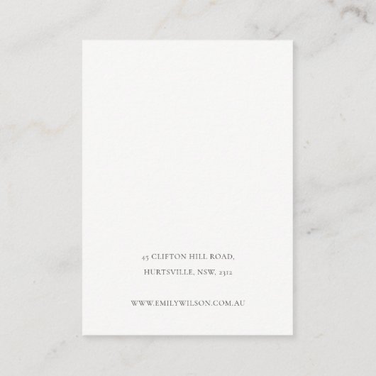 Soft Blush Rose Gold Agate Marble Earring Display Visitenkarte (Rückseite)