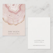 Soft Blush Rose Gold Agate Marble Earring Display Visitenkarte (Vorne/Hinten)