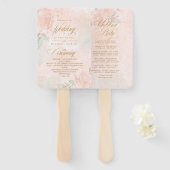 Soft Blush Rose Hochzeitsprogramm ID828 Fächer (Vorne und Hinten)