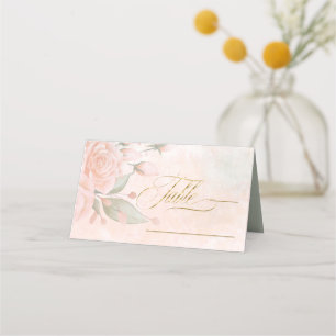 Soft Blush-Rose Hochzeitstisch ID828 Platzkarte