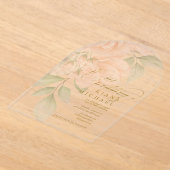 Soft Blush-Rose mit einem transparenten Arch-ID828 Acryleinladungen (Ablage )