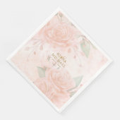 Soft Blush Rose V1 ID828 Paper Dinner Napkins Serviette (Ecke)
