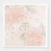 Soft Blush Rose V1 ID828 Paper Dinner Napkins Serviette (Vorderseite)