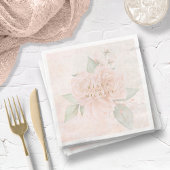 Soft Blush Rose V2 ID828 Paper Dinner Napkins Serviette