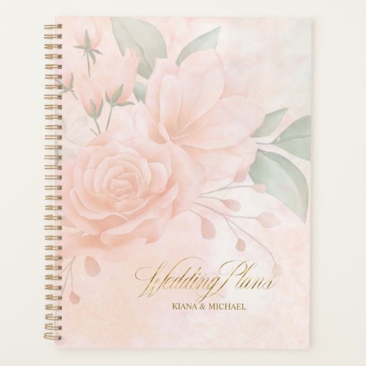 Soft Blush Rose Wedding ID828 Planer (Vorderseite)