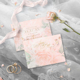 Soft Blush Rose Wedding ID828 Save The Date
