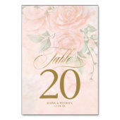 Soft Blush Rose Wedding ID828 Tischnummer (Vorderseite)
