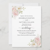 Soft Blush Rosen Alles in Einem QR-Code Hochzeit Einladung (Vorderseite)