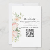Soft Blush Rosen Alles in Einem QR-Code Hochzeit Einladung (Rückseite)