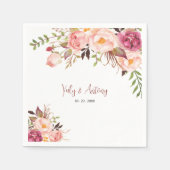 Soft Blush Rosen-Garten-Empfangsstil-Tisch Serviette (Vorderseite)