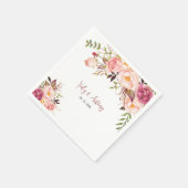 Soft Blush Rosen-Garten-Empfangsstil-Tisch Serviette (Ecke)