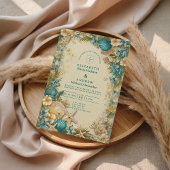 Soft Blush Seashell Floral Wedding Einladung