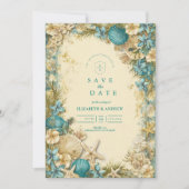 Soft Blush Seashell Floral Wedding Save The Date (Vorderseite)