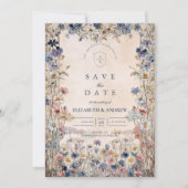 Soft Bohemian Floral Meadow Wedding Save The Date (Vorderseite)