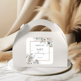 Soft Boho Floral Elegante Bohemische Babydusche Quadratischer Aufkleber