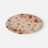 Soft Boho Herbstmuster Pappteller (Schrägansicht)