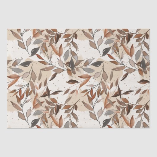 Soft Boho Herbstmuster Seidenpapier (Vorderseite)