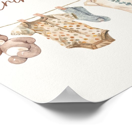 Soft Boho Neutral Baby Kleidung Baby Duschtränke G Poster (Ecke)