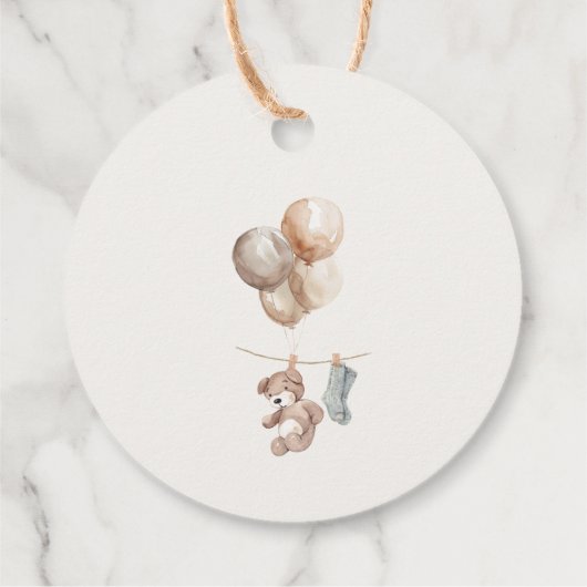 Soft Boho Neutral Baby Kleidung Babydusche Geschenkanhänger (Rückseite)
