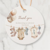 Soft Boho Neutral Baby Kleidung Babydusche Geschenkanhänger (Vorderseite)